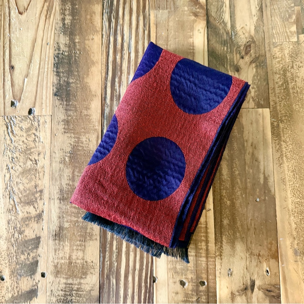 Paul Smith - Red and Blue jacquard spot scarf